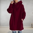 thumbnail image 4 of cllios Chandails à Capuche pour Femmes Vestes de Survêtement à Fermeture Éclair Col Ras du Cou Grande Taille Manches Longues Manteau Uni Coupe Classique Veste à Capuche, 4 of 7