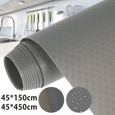 Pluokvzr Drawer Liners EVA Anti-slip Kitchen Shelf Liner Drawer Mat Tableware Mat Cabinet Liner for Kitchen Gray (45cmx150cm/450cm)