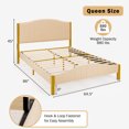 thumbnail image 4 of Costway Cadre de Lit Rembourré Format Grand Base de Matelas Plateforme Tête de Lit Matelassée, 4 of 10