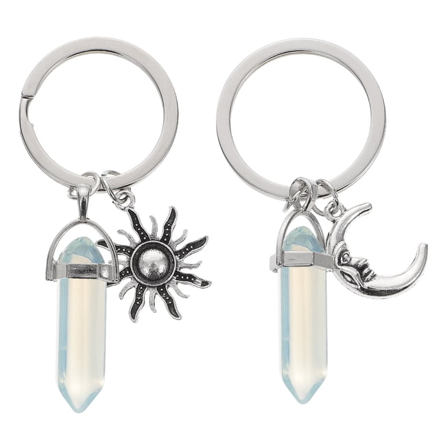2Pcs Couples Porte-Clés Nouveau Soleil et Lune Porte-Clés Design Porte-Clés Décoratif