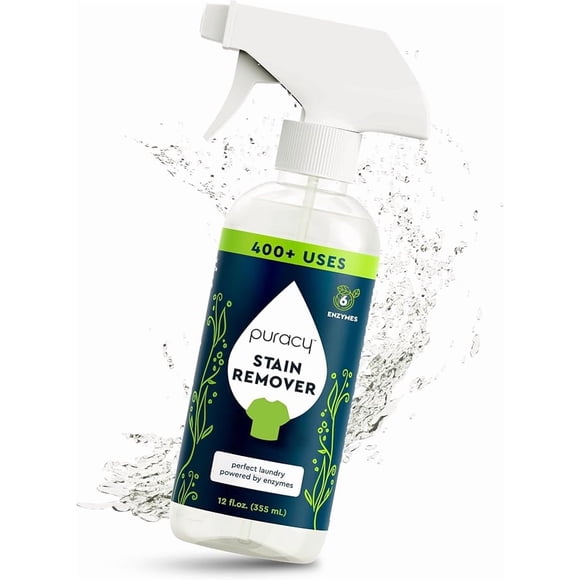 Puracy Stain Remover Spray, Natural Based Travel and Laundry Stain Cleaner for Clothes, Baby Essentials, Kids Stains, Oil and Fabric Spot Cleaner, Unscented (Stain Remover Spray, 355 ml, 12 fl oz)