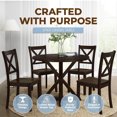 thumbnail image 3 of ROME + OAK Spier 40" Modern Farmhouse Pedestal Round Dining Table, Dark Brown, 3 of 8