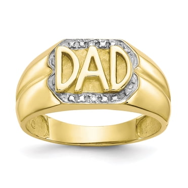 10K Yellow Gold Men's Diamond DAD Ring