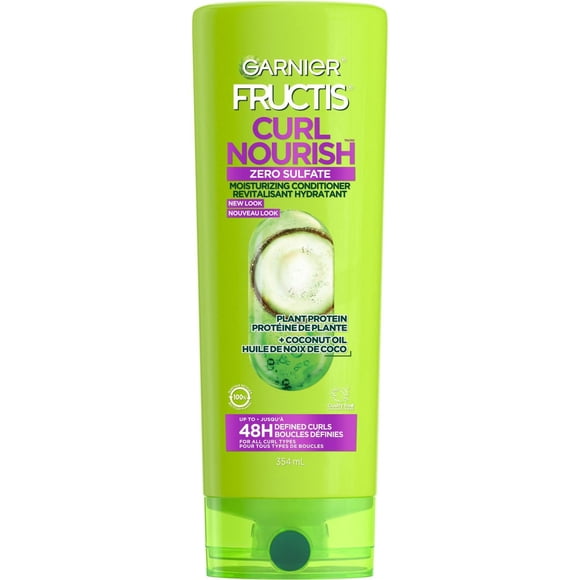 Garnier Fructis Curl Nourish Revitalisant Hydratant Sans Sulfate pour Tous les Types de Boucles, avec Huile de Noix de Coco et Élasto-Protéine