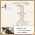 thumbnail image 3 of PawHut Cat Tree w/ Sisal Mat Scratching Post Cat Bed Cushion, 3 of 10