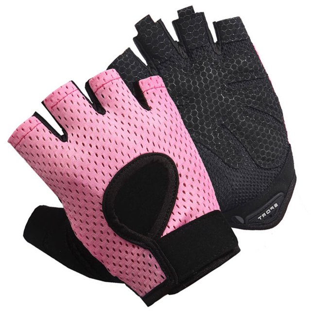 maskred 1 Pair Sports Gloves Outdoor Cycling Fishing Halffinger Summer Breathable Mitts Riding Protection Mittens Hand Protector Pink L 1Set