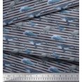 thumbnail image 3 of Soimoi Satin Silk Fabric Stripes & Whale Fish Ocean Print Sewing Fabric Yard 42 Inch Wide, 3 of 5