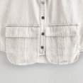 thumbnail image 4 of Timegard Womens Button down Shirt Collared Sleeveless Cropped Streetwear Jean Denim Tops with Pockets, 4 of 8