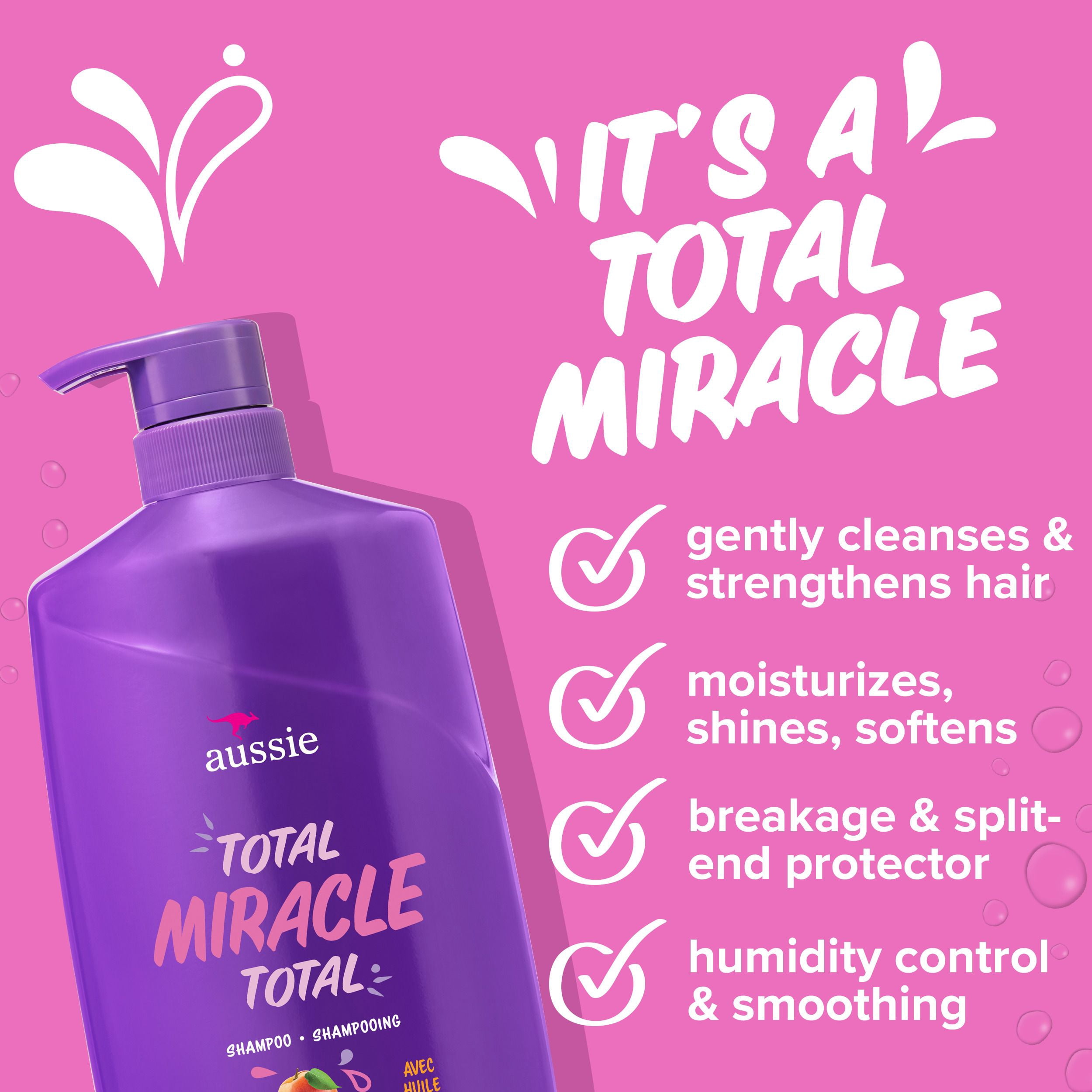 Aussie Total Miracle avec Huile d'Abricot et de Macadamia, Shampooing Sans Parabènes