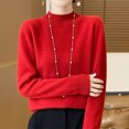 thumbnail image 3 of Cameland Tricot Mode Femme Décontracté Col Semi-Haut Couleur Unie Base Ample, 3 of 3