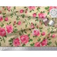 thumbnail image 2 of Soimoi Rayon Fabric Leaves & Rose Flower Decor Fabric Printed Yard 42 Inch Wide, 2 of 3