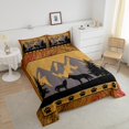 thumbnail image 4 of YST Ensemble de Douillette Rustique Loup Format Simple pour Garçons, Ensemble de Literie Faune de Chasse Courtepointe d'Animaux Style Ferme pour Enfants Ados Adultes Chambre, Ensembles de Literie Douillette Planches de Bois Vintage, Brun, 4 of 6