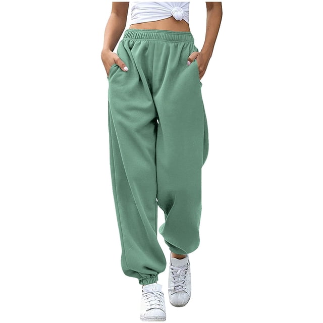 Yuyuzo Sweatpants Women Cinch Bottom Elastic High Waisted Loose Lounge Joggers Workout Trackpants with Pockets