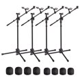 thumbnail image 1 of 4 Packs Microphone Boom Arm Stand Dual Mic Clips Adjustable Tripod Phone Holder, 1 of 11