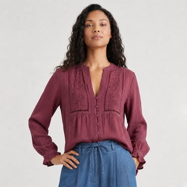Devoted, Embroidered Blouse, Sizes XS-XL