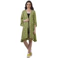 thumbnail image 2 of Moomaya Front Open Printed Shrug 3/4 Sleeve Georgette Beach Cover Up For Women, 2 of 6