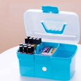 thumbnail image 2 of Art Craft 2 Layer Storage Case Box Makeup Plastic Portable Collection New Blue S  27*17*17cm, 2 of 2
