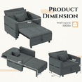 thumbnail image 3 of AECOJOY Fauteuil-Lit Convertible 3-en-1 de 31,5 Pouces et Canapé-Lit Futon avec Dossier Réglable et 2 Oreillers - Gris Foncé, 3 of 9