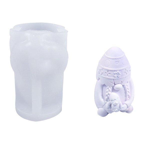 Easter Dwarves Silicone Candle Molds Set of 1 - Heat Resistant (-40°F to 446°F) for Candles, Soap, Chocolate, Baking - Oven, Microwave, Dishwasher & Refrigerator Safe - DIY Craft & Gift