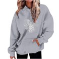 thumbnail image 1 of Penkiiy Chandails à Capuchon et Chandails pour Femmes, Mode Décontractée, Saint-Valentin, Imprimés, Manches Longues, 2TG, Gris, 1 of 5
