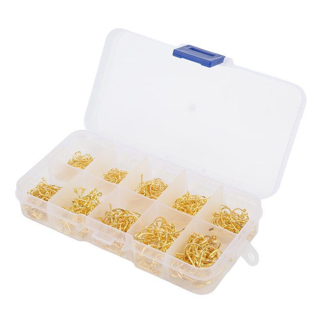 Carbon Steel Fishhook, High Hardness Acuminate High Toughness Fishing Hooks Set Durable With Storage Box For Sea Water Gold
