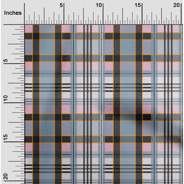 oneOone Cotton Silk Fabric Madras Check Print Sewing Fabric BTY 42 Inch Wide