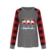 thumbnail image 3 of xiaxaixu T-shirt Imprimé à Manches Longues Patchwork pour Femme, 3 of 10