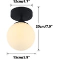 thumbnail image 2 of KCO Lighting Mid Century Modern Ceiling Light, Milk Glass Flush Mount Ceiling Light, Farmhouse Black Ceiling Light, 2 of 8