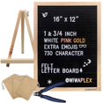 thumbnail image 1 of WIWAPLEX Black Felt Letter Board,Word Board Sign,16 x 12 inch Changeable Letter Board with 730 Plastic Message Board Letters Numbers Symbols Pattern,Wooden Tripod Stand, Scissors, 3 Free Storage Bags, 1 of 4