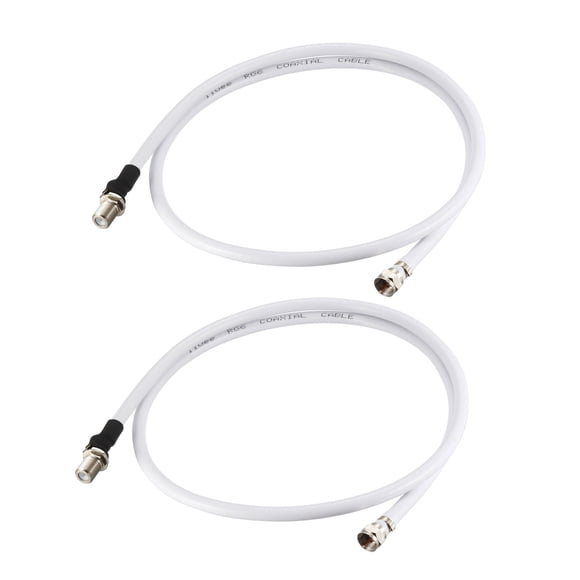 Unique Bargains RG6 Coax Cable F Type Male to F Type Female Coaxial Cable 6-Feet 2pcs