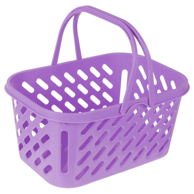 CTIRCHIU Panier en Plastique Solide à Double Poignées Violet pour Rangement de Supermarché et Divers