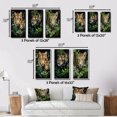thumbnail image 4 of Designart "Tigers In Asian Painting IX" Asian Framed Wall Art Set Of 3 - Green Asian Art Frame Gallery Set For Office Decor, 4 of 6
