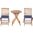 thumbnail image 1 of Pemberly Row 3PCS Patio Folding Bistro Set Cushioned Chair Conversation Blue, 1 of 8