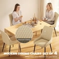 thumbnail image 4 of HOMCOM Dining Chairs Set of 4, PU Leather Kitchen Chairs with Steel Legs, 4 of 10