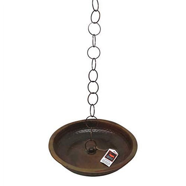 Ancient Graffiti Flamed Rain Chain Receptacle Basin with 23" of Chain