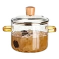 thumbnail image 1 of Heat- Borosilicate Glass Stovetop Cooking Pot with Lid for Simmering Soup Milk Pasta and Porridge Easy Clean Transparent Cookware, 1 of 4