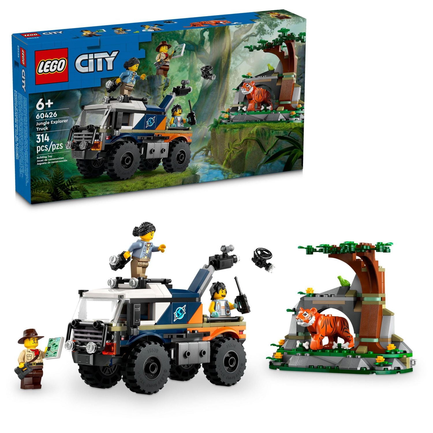 LEGO City Exploration Le camion tout-terrain d’exploration de la jungle 60426 Ensemble de construction (314 pièces)