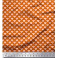 thumbnail image 1 of Soimoi Orange polyester Crepe Fabric Pink Heart Decor Fabric Printed Yard 52 Inch Wide, 1 of 5