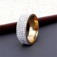 thumbnail image 3 of Weiqiqre Shiny Full Diamond Ring Five Rows Cubic Zirconia Rings CZ Diamond Multi Row Ring Eternity Engagement Wedding Band Ring for Women Discount, 3 of 8
