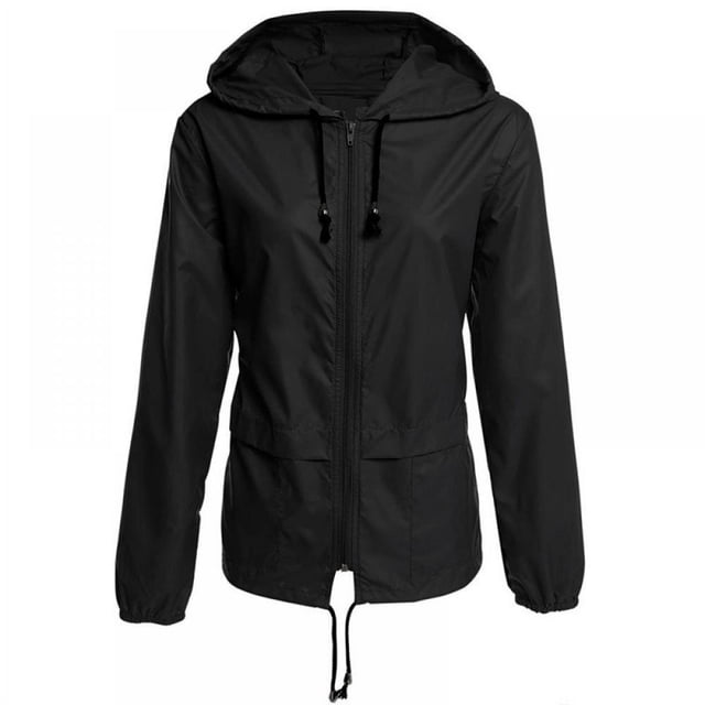 Veste de Printemps pour Femmes, Veste Imperméable Mode, Manteau Isolé Coupe-Vent d'Extérieur en Bleu Foncé. une Veste d'Extérieur Coupe Droite avec Manches Longues Régulières, un Col à Capuche et une Fermeture Éclair. Offre des Caractéristiques Imperméables, à Séchage Rapide, Respirantes et Coupe-Vent, Idéale pour les Activités de Plein Air au Printemps comme le camping, l'Escalade, le Vélo et la Pêche. Fabriquée avec un Tissu durable et Confortable et une Technologie de Couture Professionnelle.