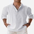 thumbnail image 1 of Chemise de Plage à Manches Courtes en Lin Décontracté pour Hommes, 1 of 3