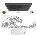 thumbnail image 3 of Japanese Wave White Gaming Mouse Pad - Extended XL Mousepad with Anti-Slip Base, Cool Large Mouse Pad for Desk, 31.5x11.8 Inch, Perfect for Gaming and Office, 3 of 6