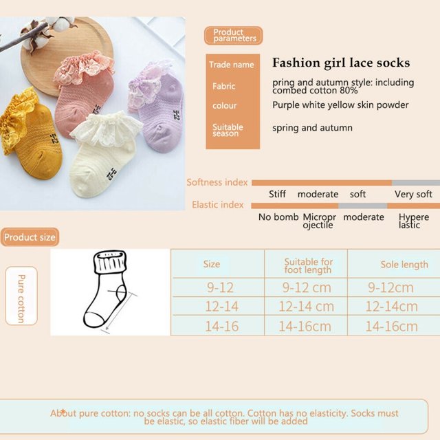 Thin Infant Baby Girl Kid Sock Frilly Lace Socks Ankle Summer Sock Princess Socks