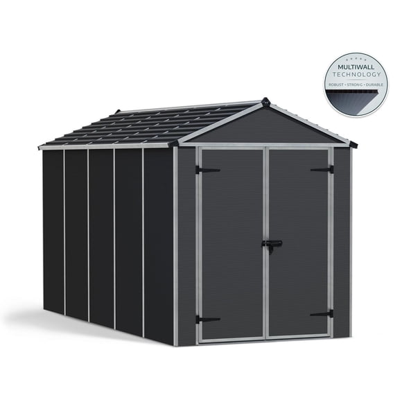 Remise de jardin Rubicon, 6 pi x 12 pi, gris foncé