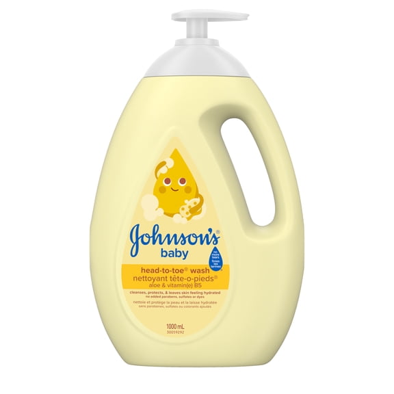 Johnson's Baby Head-to-Toe Tear Free Wash with Aloe Vera and Vitamin B5, Suitable for Newborns and Delicate Skin, Hypoallergenic and pH Balanced, 1000 ml