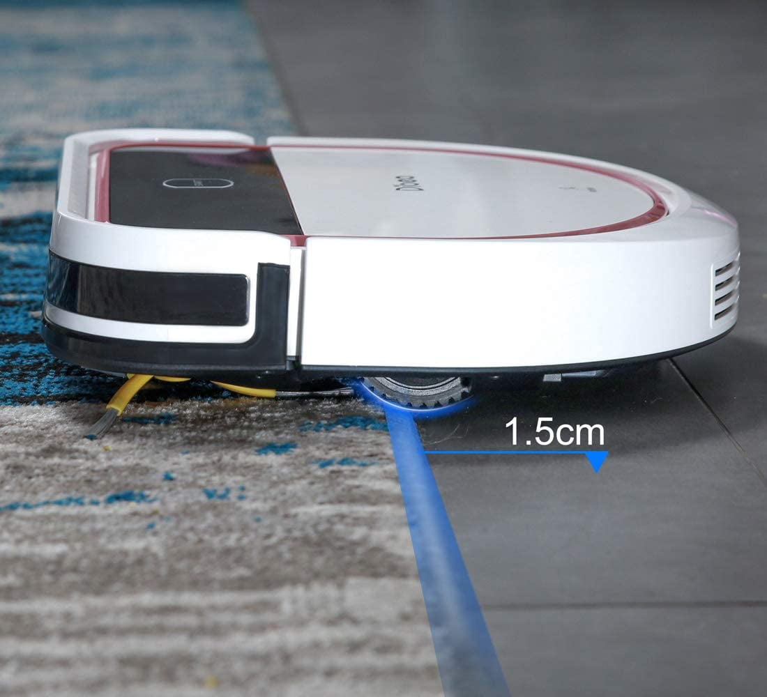 Dibea Robotic Vacuum Cleaner 2 in 1 Vacuuming and Mopping Robot, D-Shape Design, Strong Suction, Quiet, Self-Charging Robot for Hard Floors D500Pro