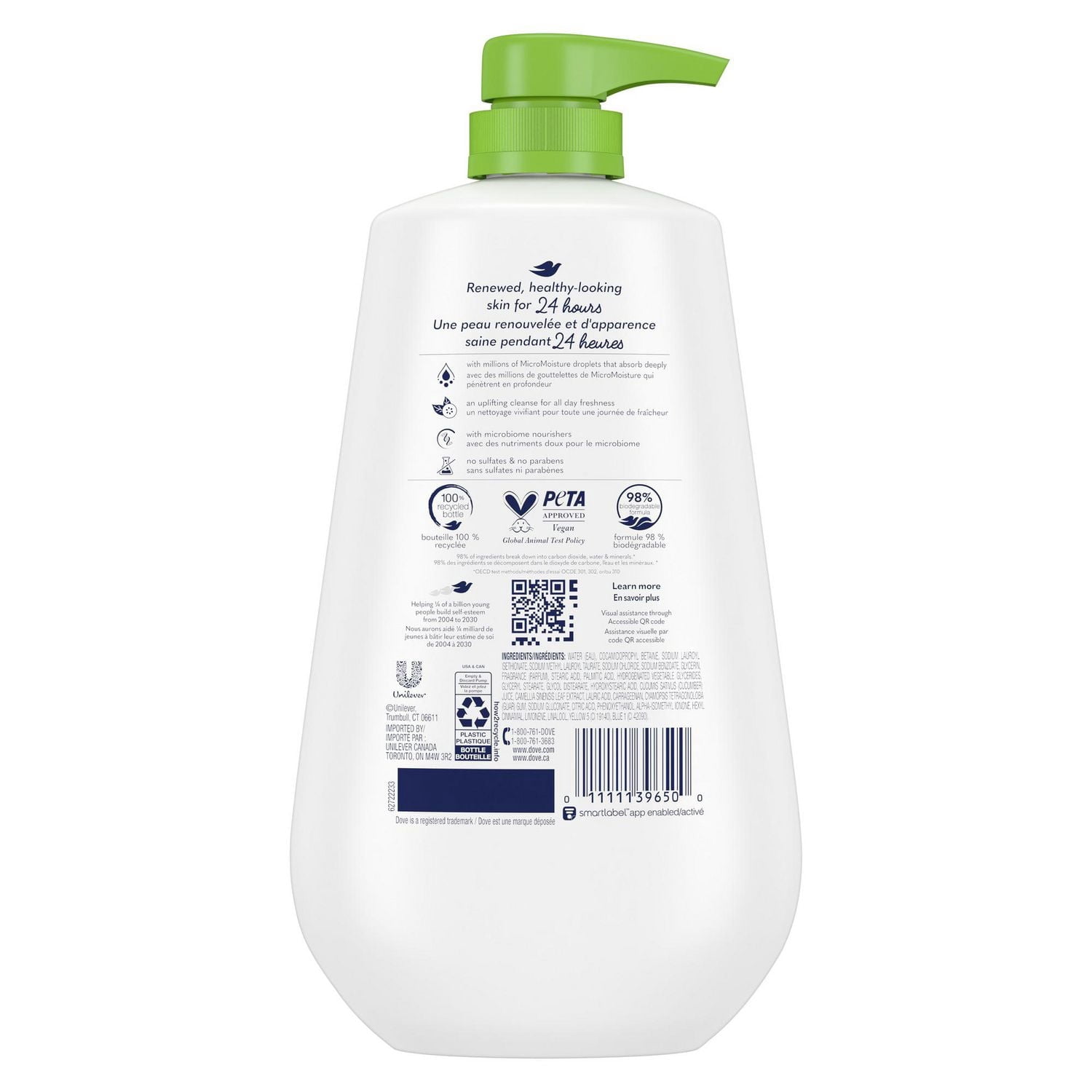 Dove Body Wash Cucumber + Green Tea Refresh Moisturizing, 905 ml