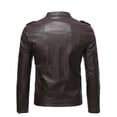 thumbnail image 2 of Jienlioq Men'S Leather Plus Fleece Jacket, Motorcycle Jacket, Warm Leather Jacket, 2 of 8