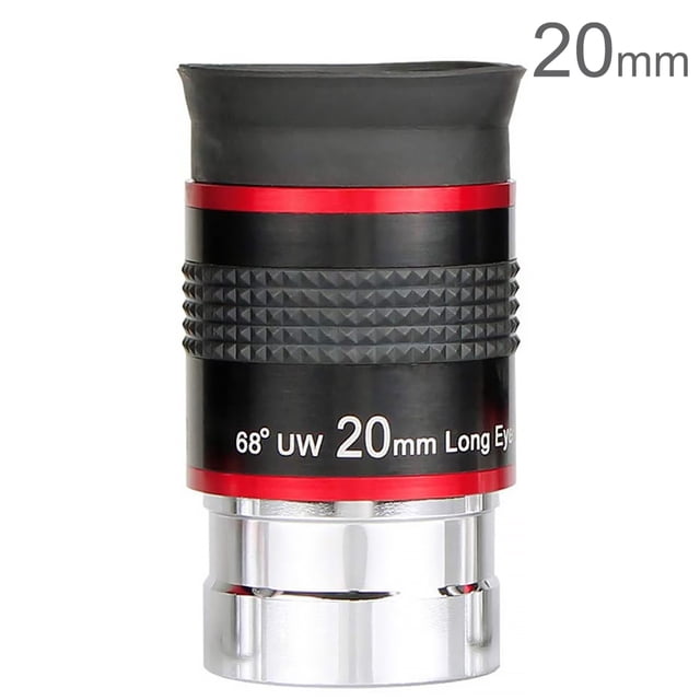 Astronomical Telescope Eyepiece 1.25 Inch 68 Degrees Wide Angle Monocular Eyepiece with Rubber Guard, 20mm