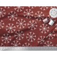 thumbnail image 3 of Soimoi Red Cotton Cambric Fabric Snow Flakes Floral Printed Craft Fabric by the Yard 42 Inch Wide, 3 of 3